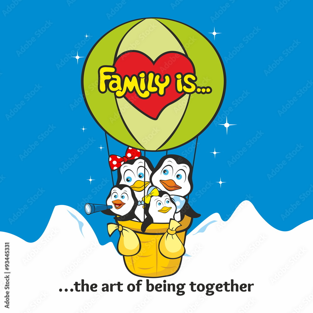 Naklejka premium Family of penguins. Family is ...