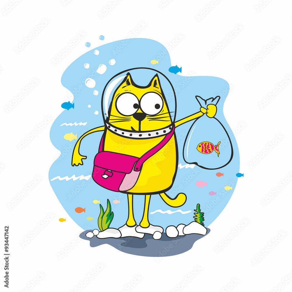 Cat caught fish Cat caught fish