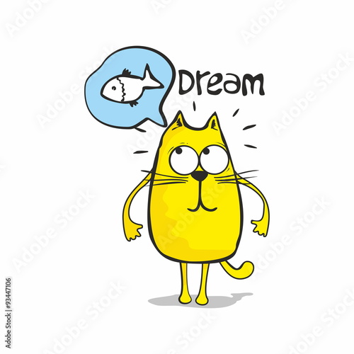 Cat dreams of fish