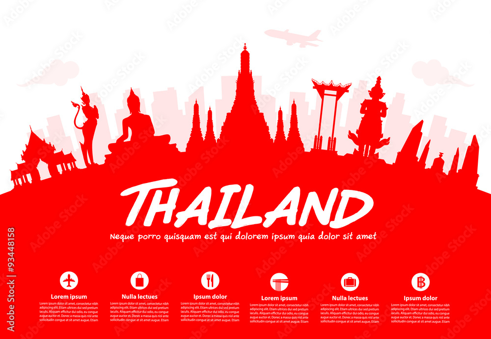 Fototapeta premium Thailand Travel Landmarks.