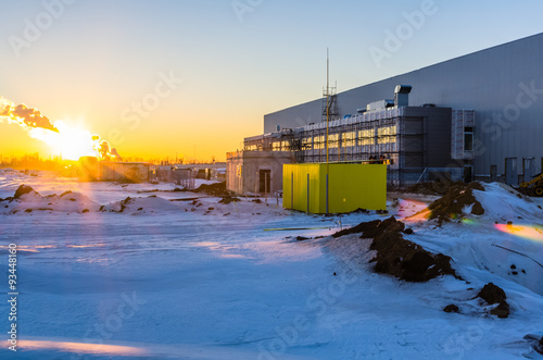 Sunset view on site at winter photo