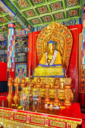Interior view of Yonghegong Lama Temple. Beijing. © BRIAN_KINNEY
