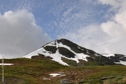 Aurlandsfjellet Hochland Pass Gebirge Schnee Eis Berge photo