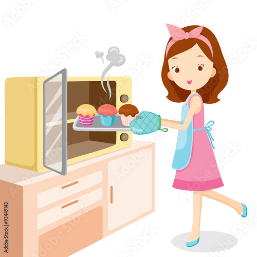 Girl Baking Cupcake, Kitchen, Kitchenware, Crockery, Cooking, Food, Bakery, Occupation, Lifestyle
