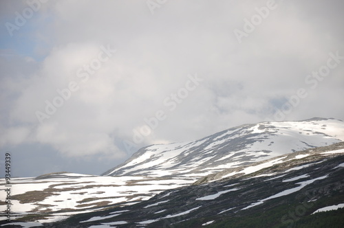 Aurlandsfjellet Hochland Pass Gebirge Schnee Eis Berge photo