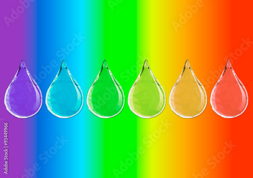 Triangulation rainbow drops background