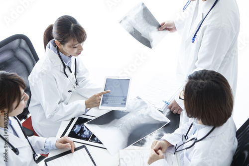 Doctors who are working in the medical office photo