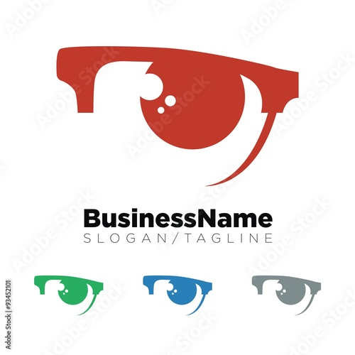 Eye Glass vector logo icon