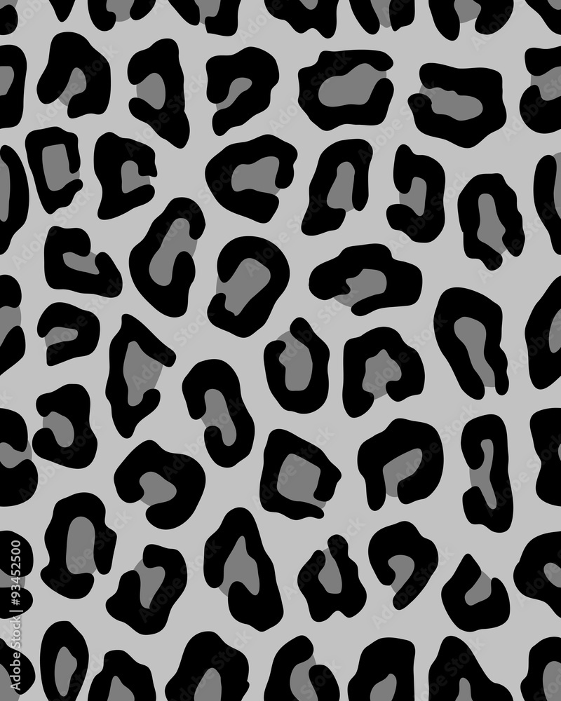 Seamless leopard pattern in black and white, vector