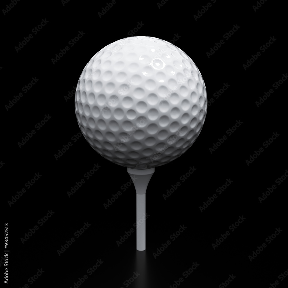 Golf ball on tee isolated with clipping path Golf ball on tee isolated with clipping path