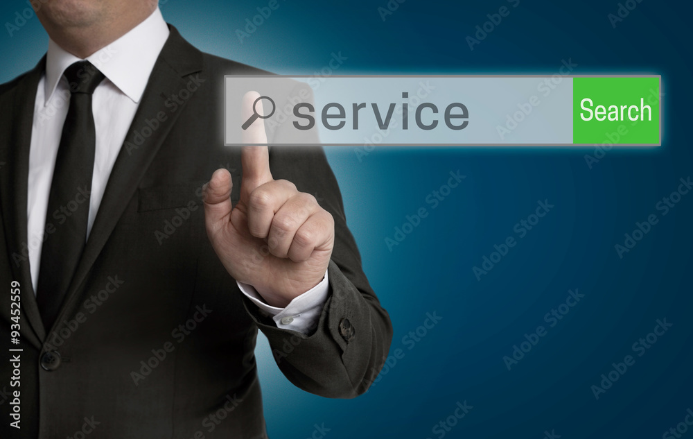 service internet browser is operated by businessman concept service internet browser is operated by businessman concept