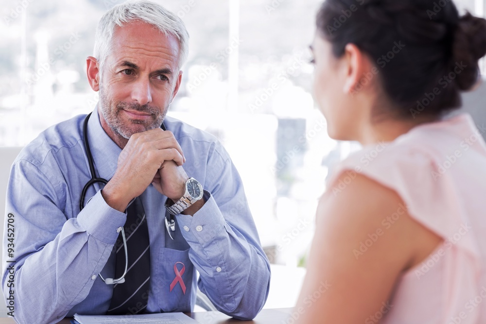 Obraz premium Composite image of pink awareness ribbon