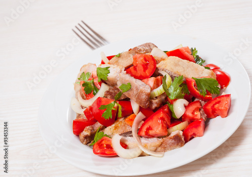 vegetables salad with meat