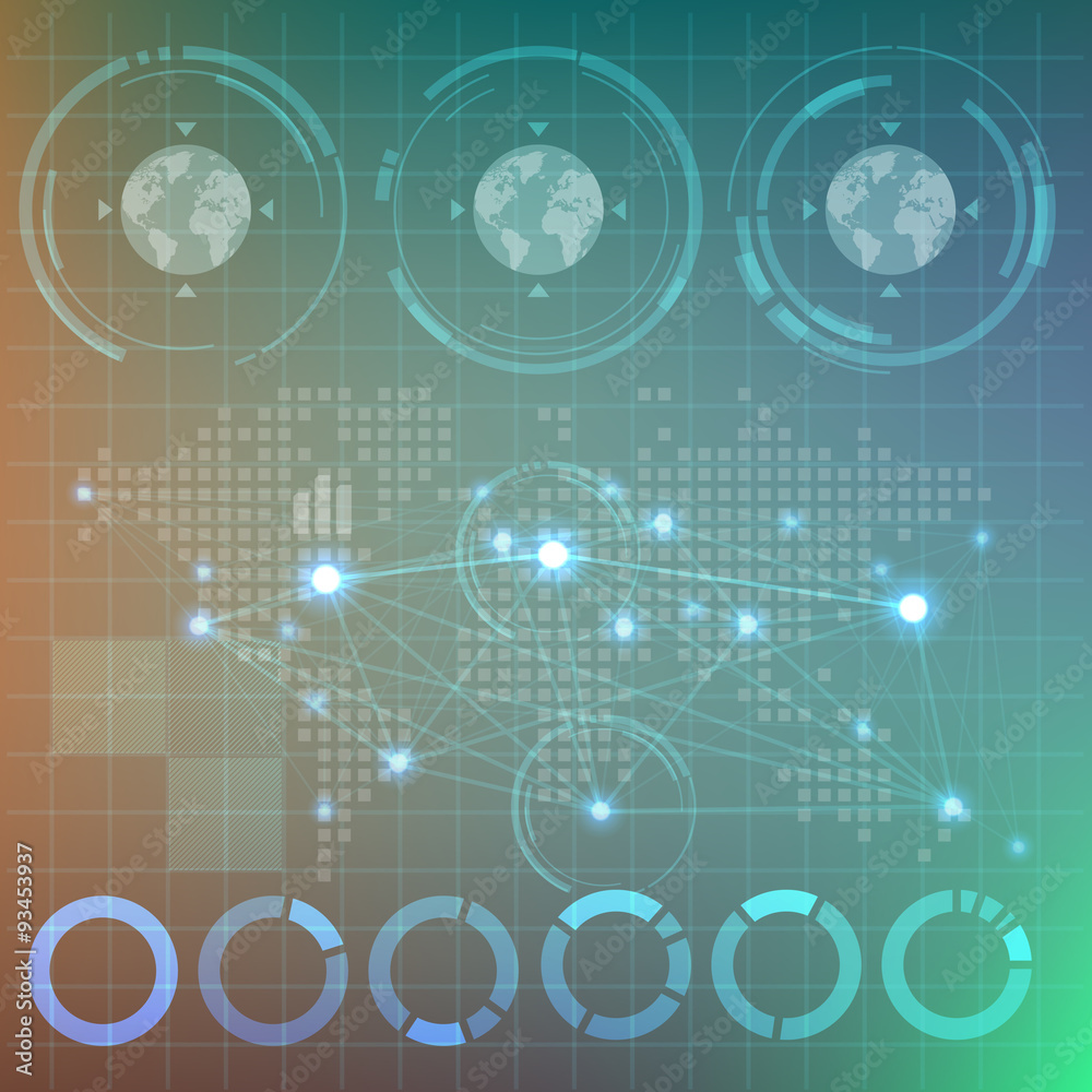 Obraz premium Futuristic HUD infographics