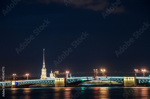 Beautiful night view of Saint-Petersburg, Russia