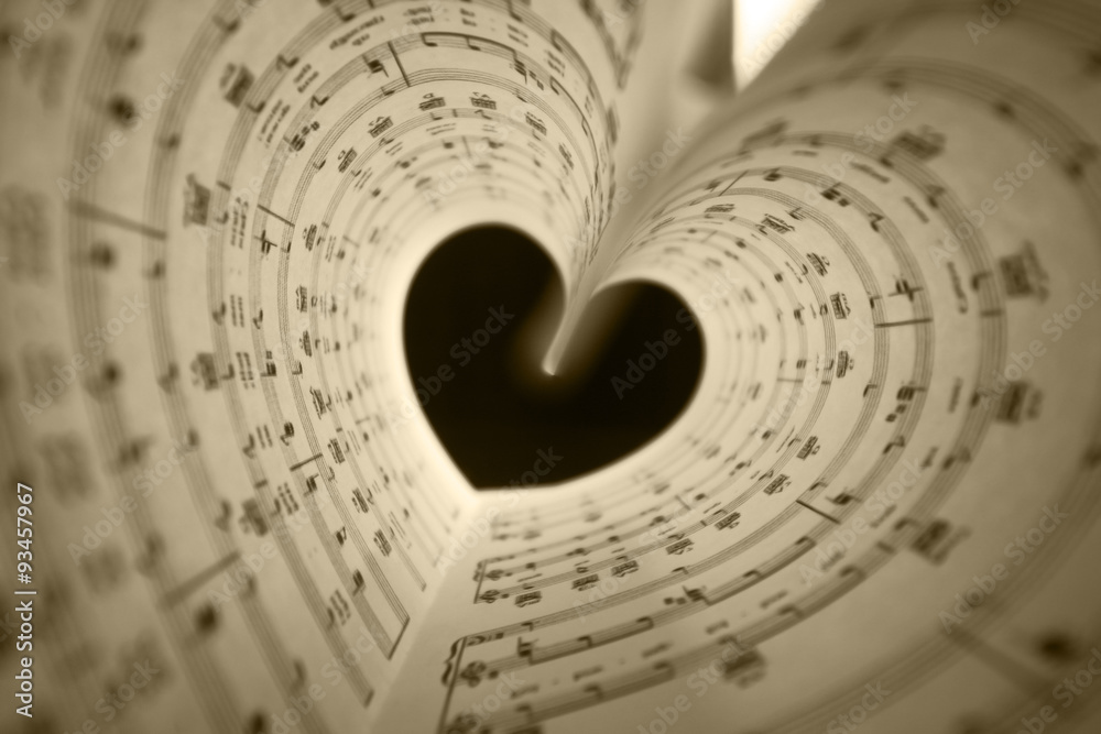 Fototapeta premium seria muzyczna w formie serca