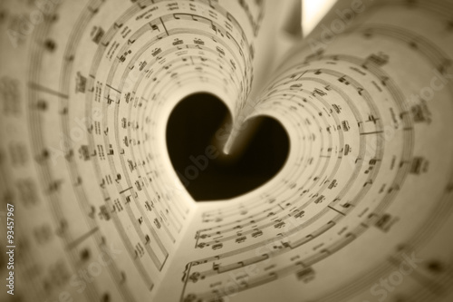 Fototapet music series in the form of heart