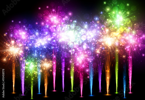 Festive color firework background.