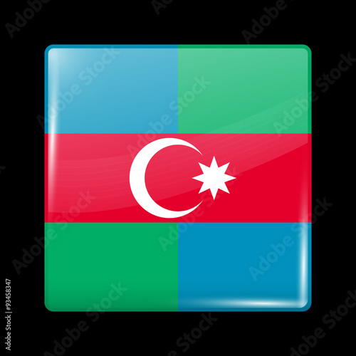 Free Download South Azerbaijan Flag. Glassy Icon Square Shape - GFXLoad