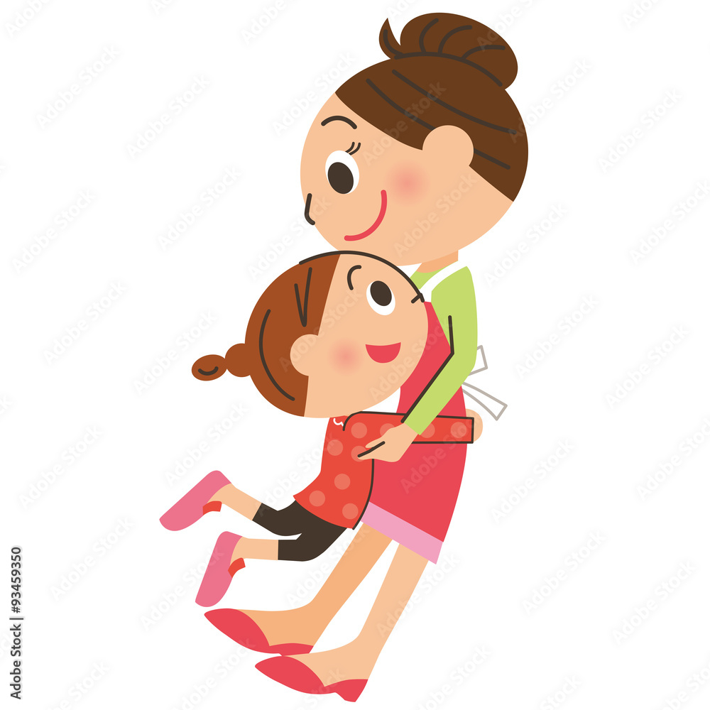 親子で抱きつく 親子で抱きつく