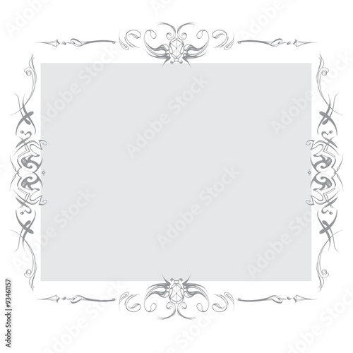 drawing hand vintage frame baroque elements for advertising in vintage style