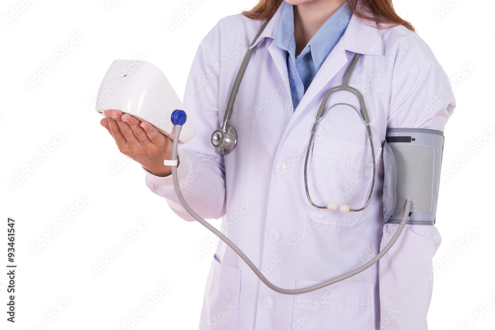 close-up hearth beat monitor and blood pressure with female doct close-up hearth beat monitor and blood pressure with female doct