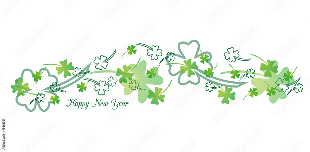 Banner Happy New Year Clover