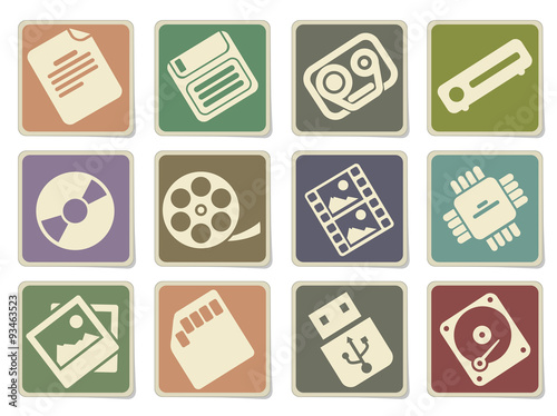 information carriers icons