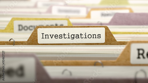 Investigations Concept on Folder Register.