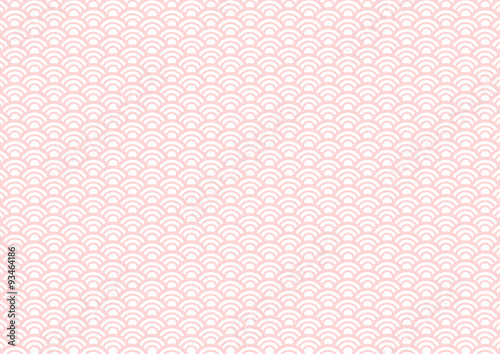 青海波模様のイラスト: ピンク