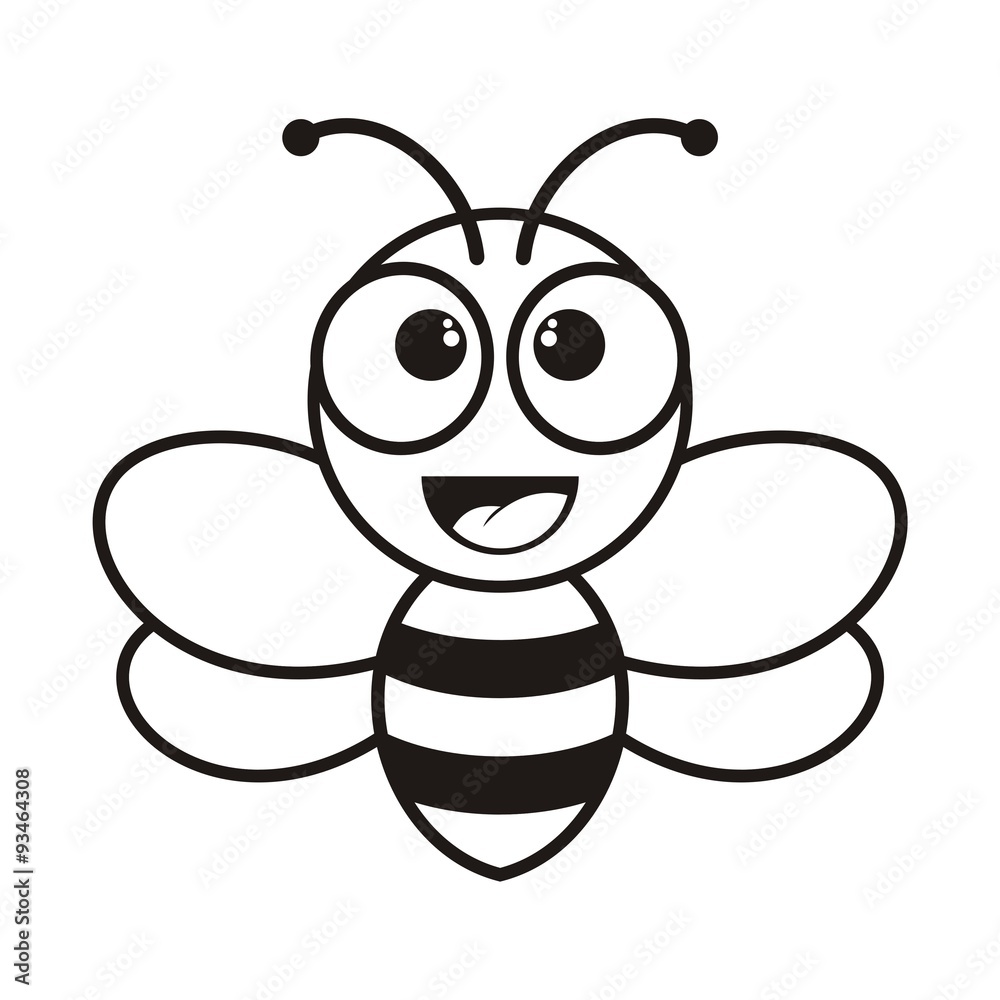 Cute Bee Outline Cute Bee Outline
