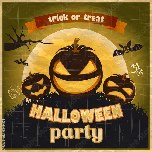 Happy Halloween Poster. Vector illustration.
