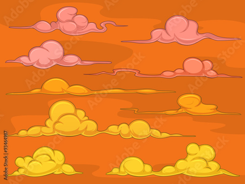Sunset cartoon clouds