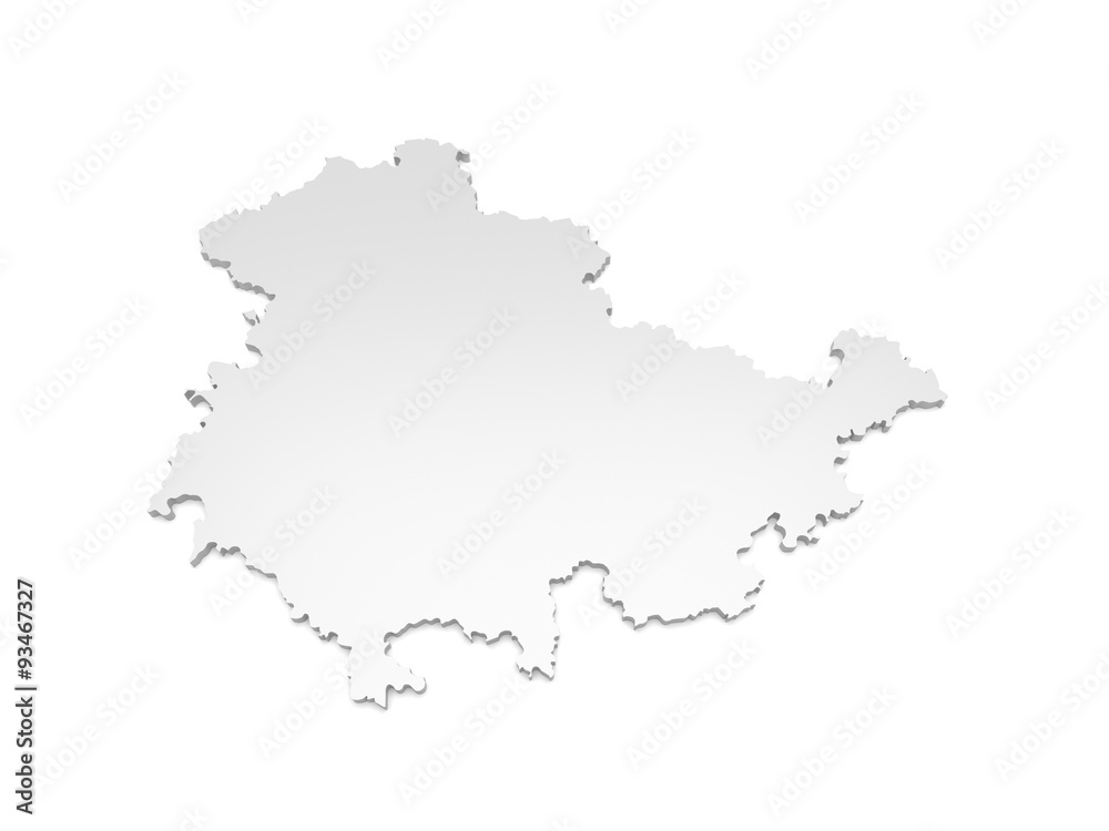 Obraz premium 3D Karte Thüringen