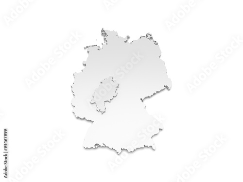 3D Karte Deutschland - Hessen