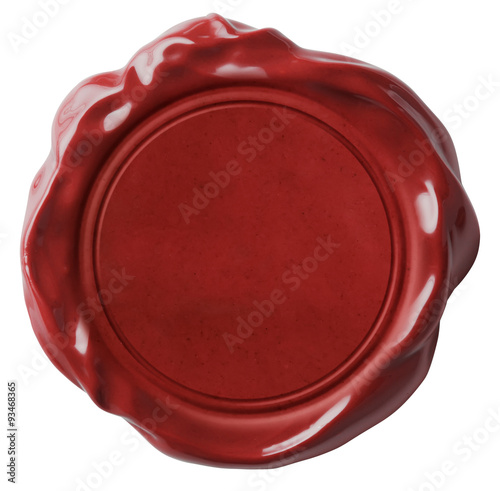 Red wax seal or signet isolated  photo