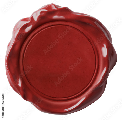 Red wax seal or signet isolated 