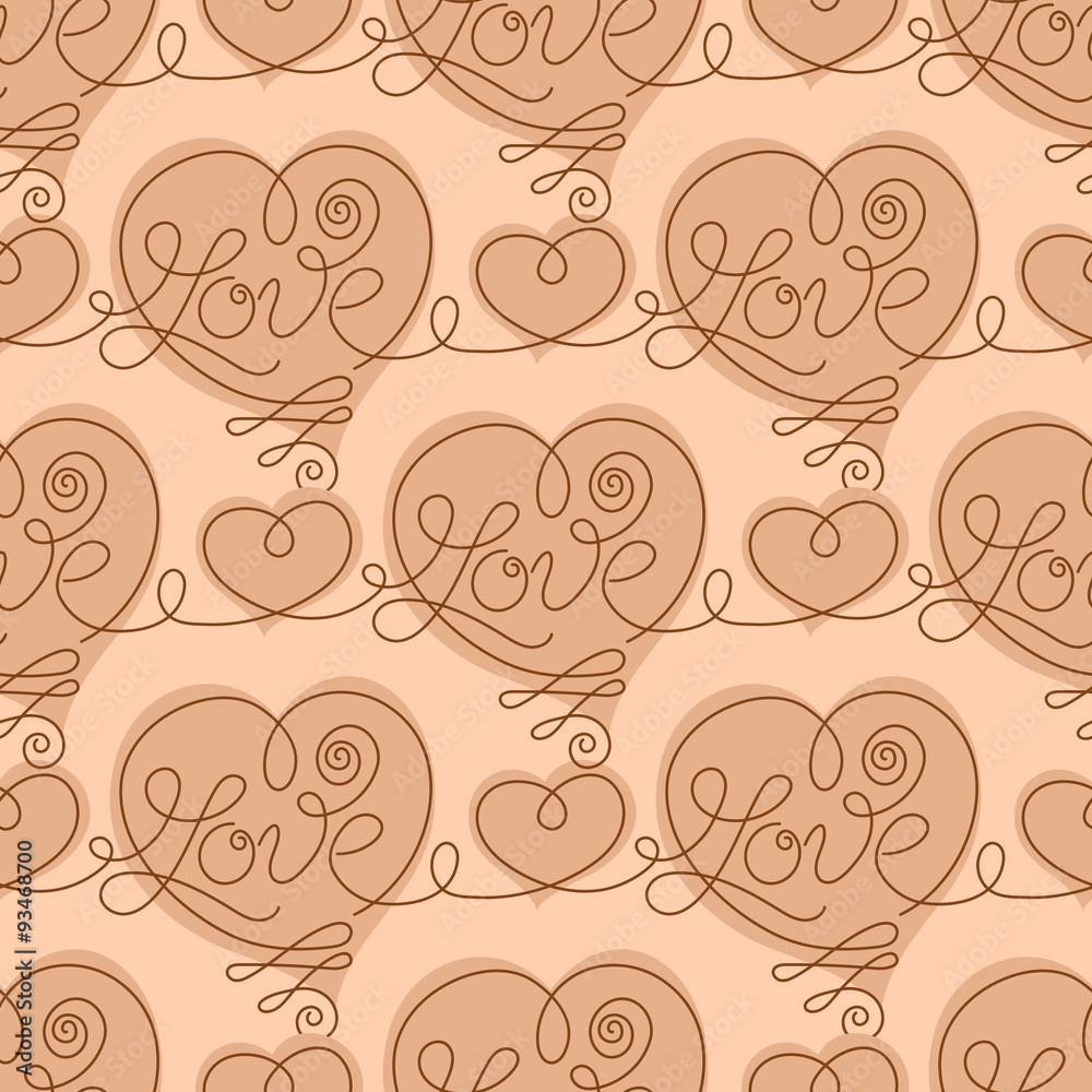 Seamless pattern with hearts