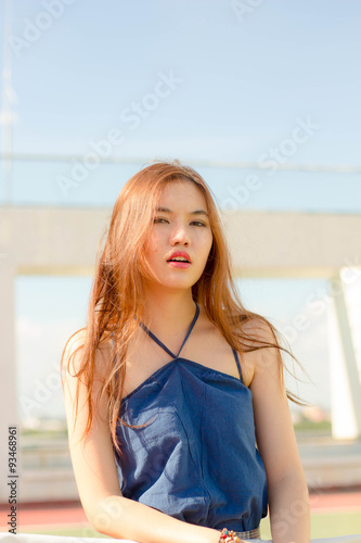 Portrait of thai adult beautiful girl relax time. © tiniroma