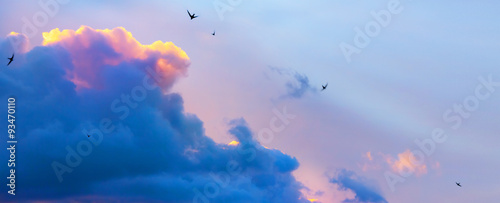 Abstract dramatic blue sky Light background