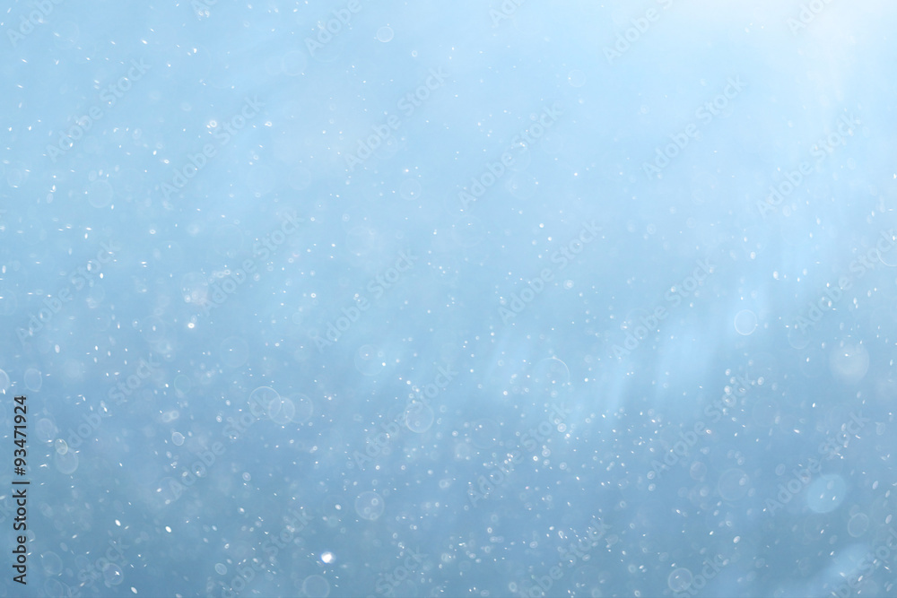 blue light background abstract bokeh light snow