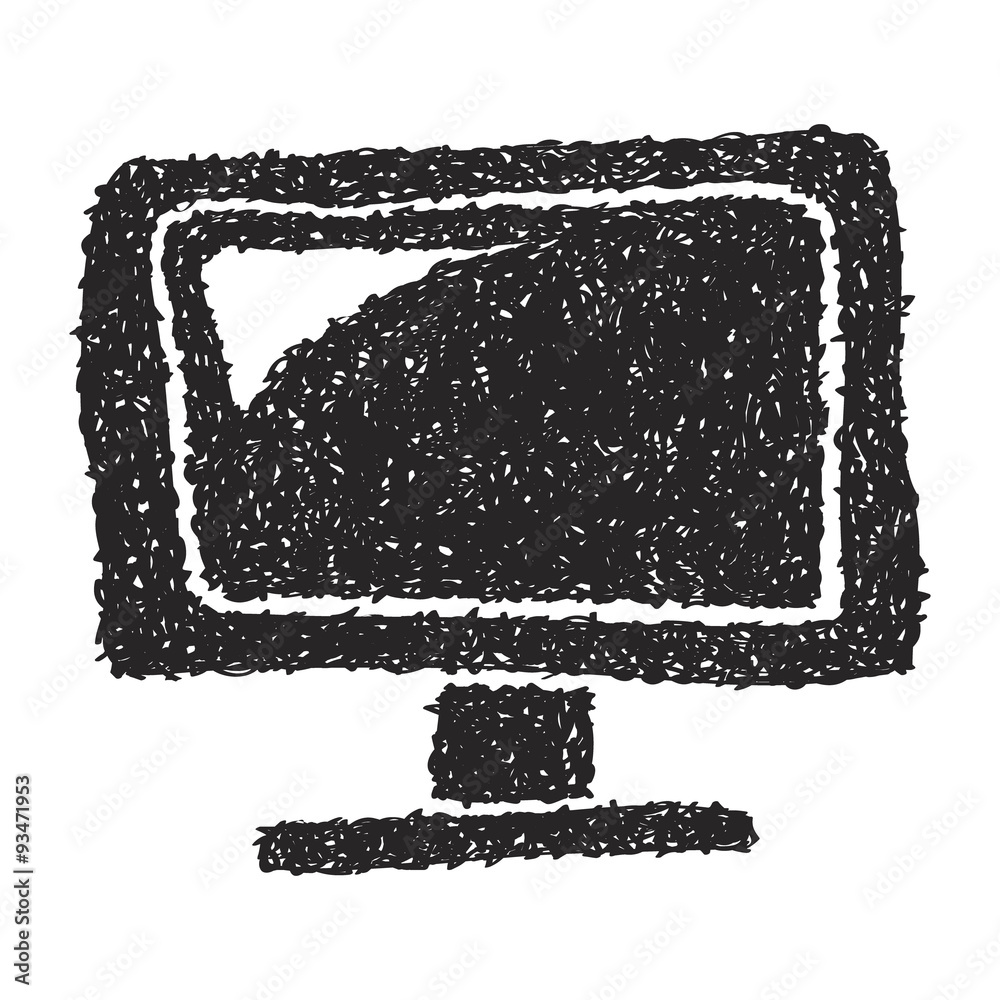 Simple doodle of a television Simple doodle of a television