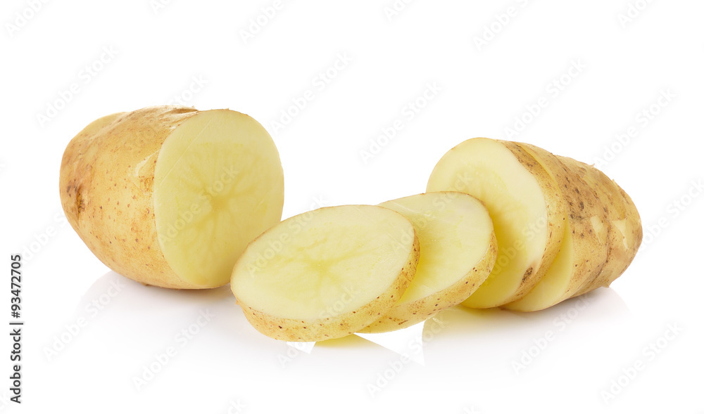 potato on white background