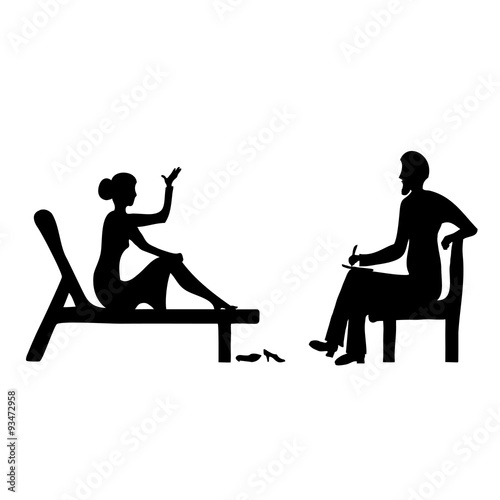 Ink image of surgery of a psychoanalyst