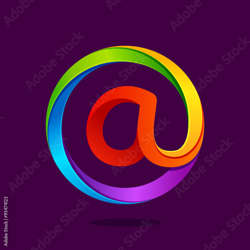 Letter A colorful logo in the circle