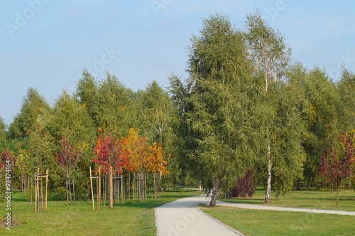 The colors of autumn - the beginning of autumn - the park in Lodz 