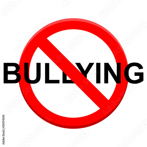 Icono plano prohibido texto BULLYING photo