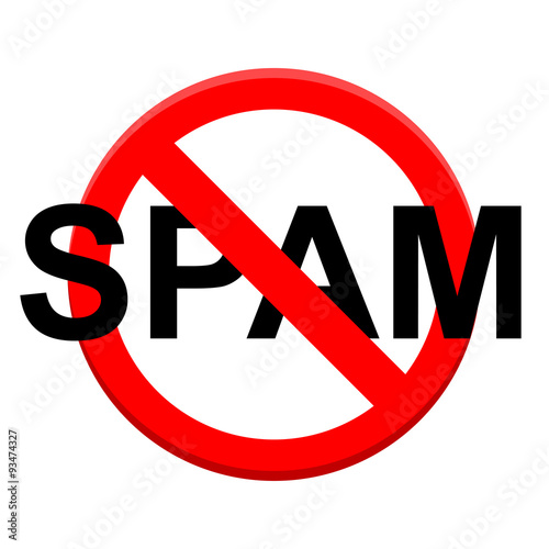 Free Download Icono plano prohibido texto SPAM - GFXLoad