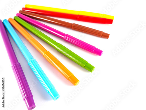 Colorful pens isolated