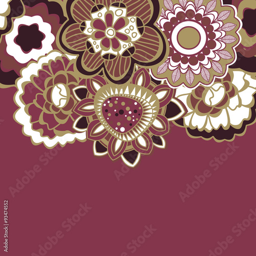 Floral decorative border in trendy colors
